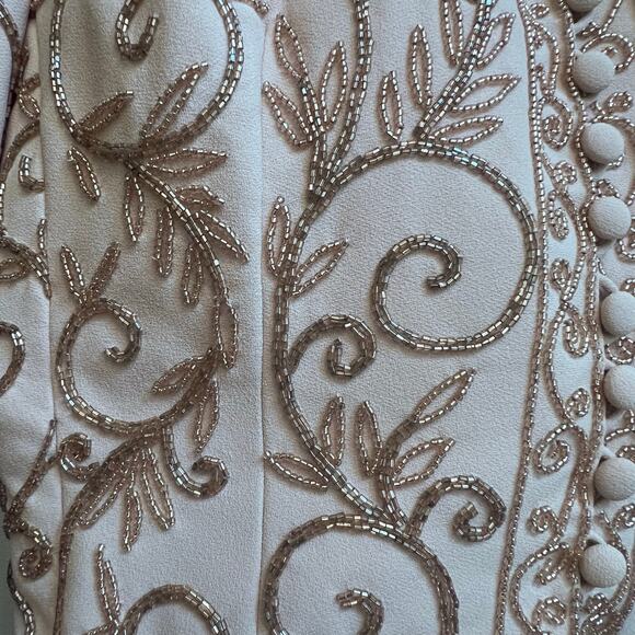 La Belle Fashion 2 Piece Cream Dress & Jacket Mother of Bride Formal Beaded Coat - Picture 7 of 8